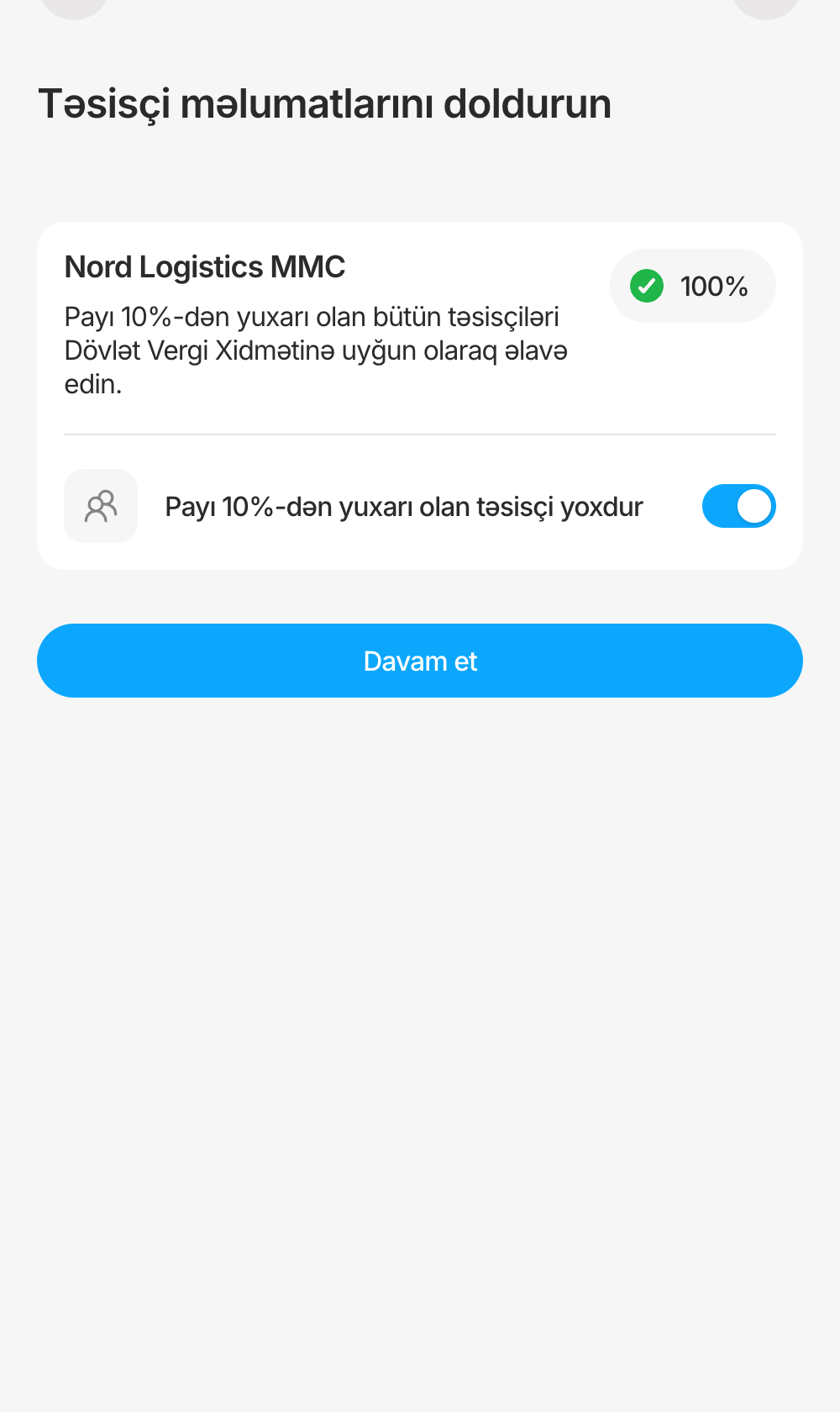 Level at 100% with the 'no owner above 10%' toggle on